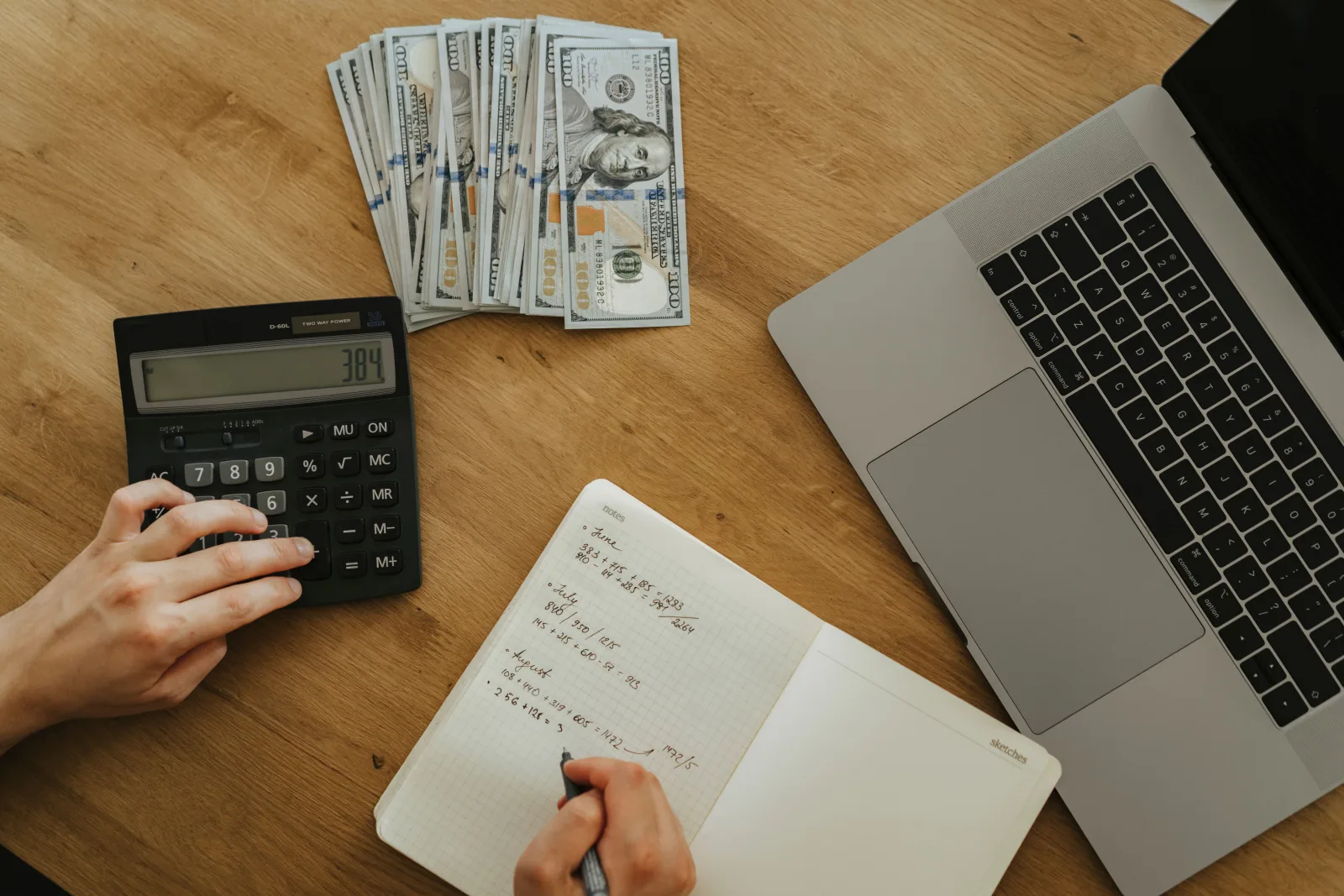 Investor reviewing the finances of a residential rental property.